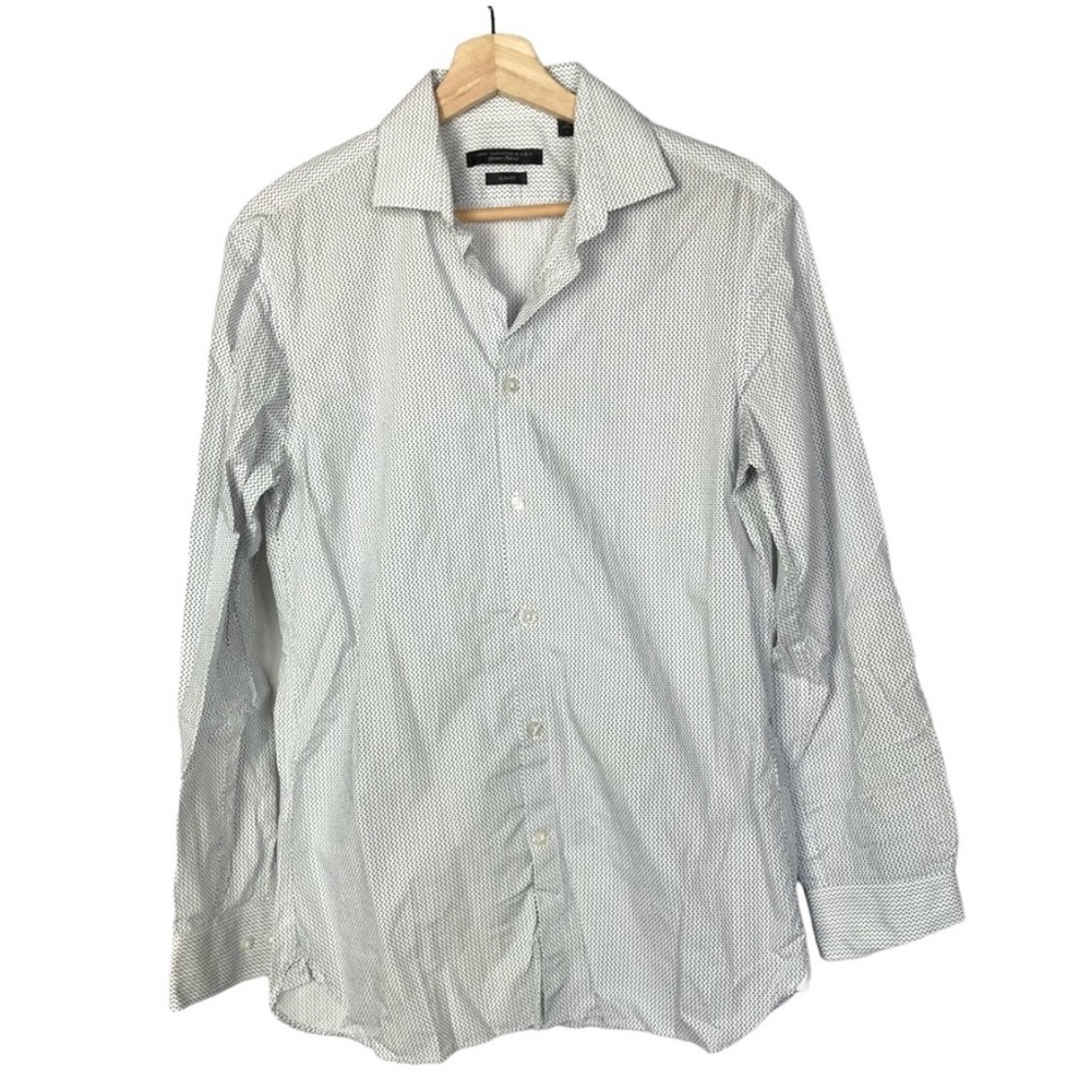 JOHN VARVATOS / White & Blue / Slim Fit / Button Down